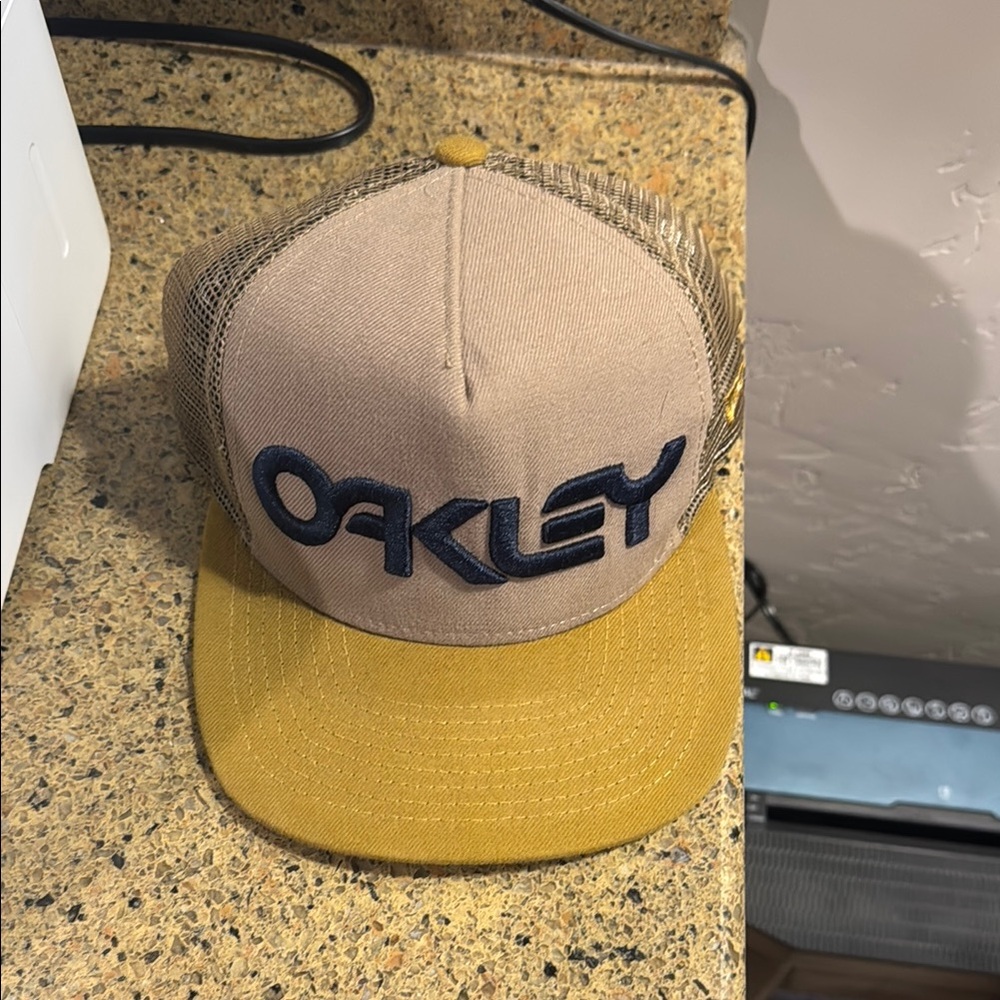 Oakley Tan and Yellow Trucker Hat